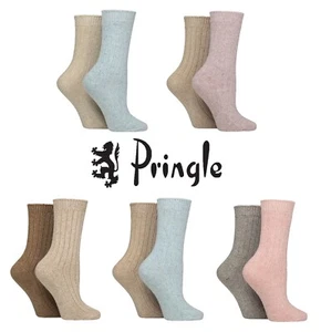 Pringle Women's Silk and Merino Wool Blend Luxury Socks Many Colours 2 Pair Pack - Picture 1 of 10