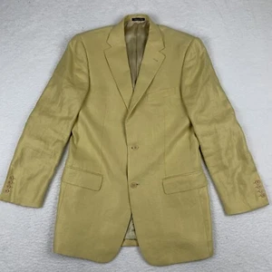 Blazer Bullock & Jones 100% Lino Para Hombre 40L Hecho en Italia Dos Botones Bolsillo Dorado - Imagen 1 de 17