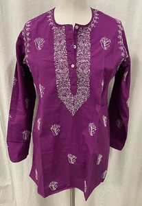 Chikankari Kurta Lal Behari Tandon Embroidered Large Designer Chikan Lucknow - Picture 1 of 8
