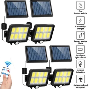 4er-Pack Solar Power LED PIR Bewegungsmelder Wandleuchte Sicherheit Außen Garten Flut - Bild 1 von 59