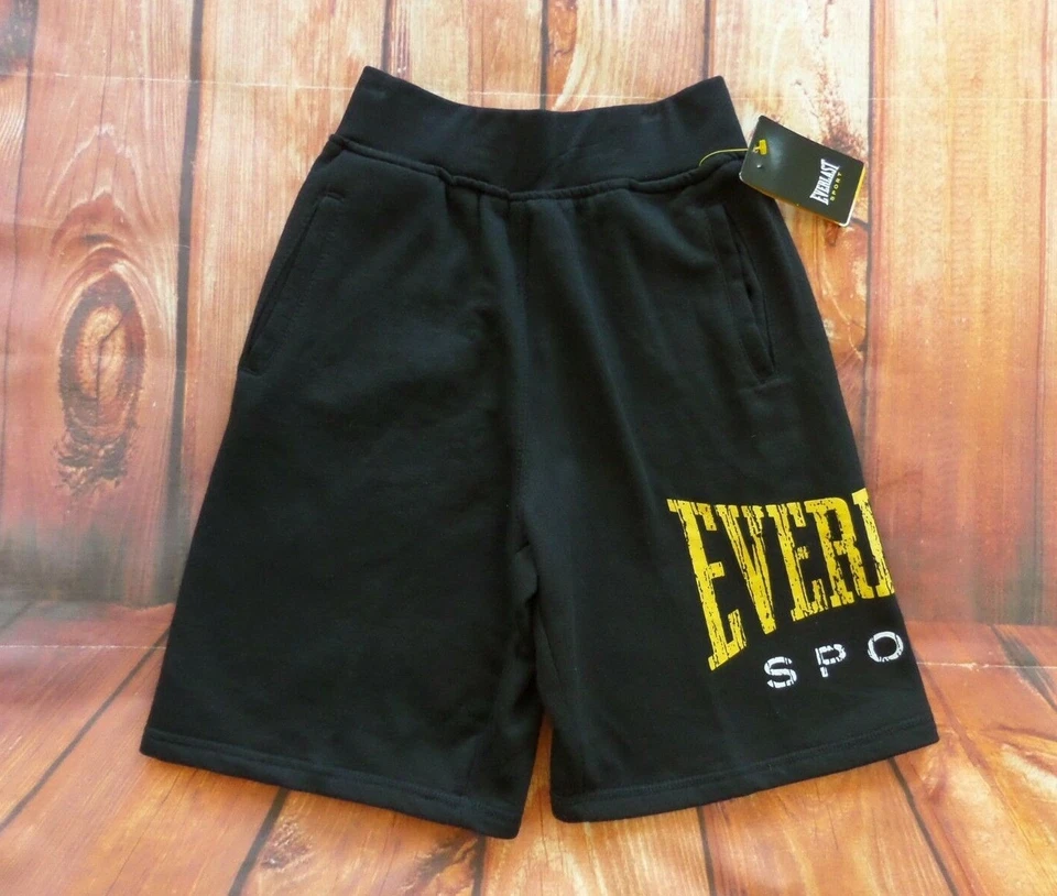 NWT Everlast Sport Boys Black Cotton Blend Logo Shorts size M (8) - Image 1 of 4