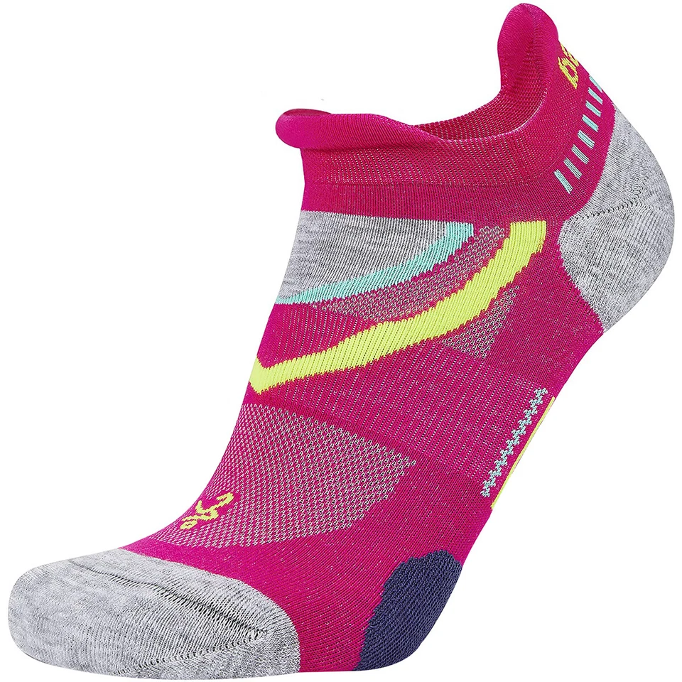 Balega UltraGlide No Show Running Socks - Electric Pink/Midgray - Image 1 of 4