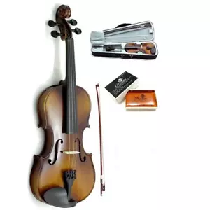 **GIFT PACKAGE** 1/10 Solid Wood Student Violin w Case Bow Rosin - Picture 1 of 4