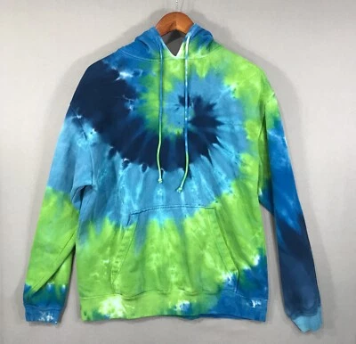 Sudadera con Capucha Chroma Zone Para Hombre Mediana Azul Verde Tie Dye Pullover Sudadera por Anvil Foto 1 de 4