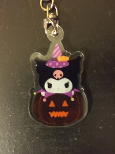 Sanrio Kuromi Acrylic Flatback Keychain Halloween Pumpkin Edition - Picture 1 of 2