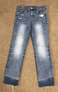 Blank NYC The Madison Crop Hi-Rise Crop Jeans Womens Size 27 Distressed Frayed - Picture 1 of 11