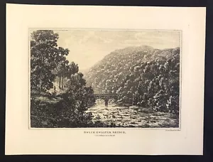 Gales Bwlch Gwalter Bridge impresión original dibujada y grabada por J G Wood 1812 - Imagen 1 de 3