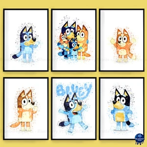 Bluey Characters Children's Bedroom Wall Art Poster Print Picture Gift A5 A4 A3 - Picture 1 of 7