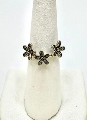 Pandora Sterling Silver Dazzling Daisies CZ Ring Size (6) 52 #190933CZ - Image 1 of 4