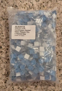 Mosaic Tiles for Crafts Cornflower Crystal Glass Mosaic 10mm 1 lb. BIM516 - Picture 1 of 4