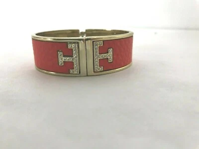 pulsera mx firma colección hebilla brazalete bisagras naranja esmalte oro  Foto 1 de 4