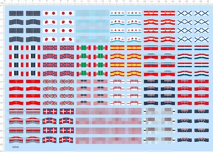 1/350 US RUSIA PLAN RN francés español italiano Primera Guerra Mundial marina modelo bandera calcomanía de agua - Imagen 1 de 1