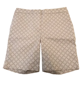 Mario Serrani Shorts taupe geometrisches Muster flach Stretch Damengröße 6 Italien - Bild 1 von 6
