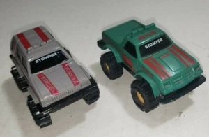 Vintage Schaper Stomper 4x4 Gray Jeep and Blue Truck from McDonald's 1980s - Picture 1 of 5