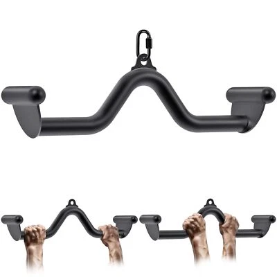 20" LAT Pull Down Bars Cable Machine Attachment Rowing T-bar V-bar Set Back S... - Image 1 of 4