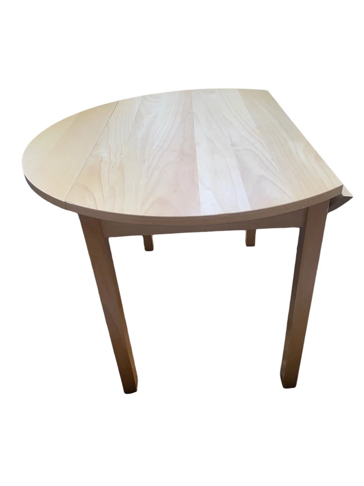 Mesa de comedor redonda de madera maciza de 40" con hojas caídas marrón (40" L x 40" W x 29" H) Foto 1 de 4