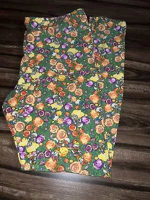 Lularoe TC2 Tall Curvy Leggings Disney Daisy Duck Green Yellow Roses 18/22 New - Image 1 of 4