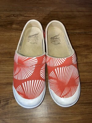 Zapatos zueco veganos tropicales naranja y blanco Dansko 37/6,5 cómodos Foto 1 de 4