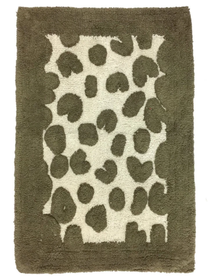 Saturday Knight 桑给巴尔棉浴地毯 20x30 象牙色和棕色印花垫 — 第 1/1 张图片