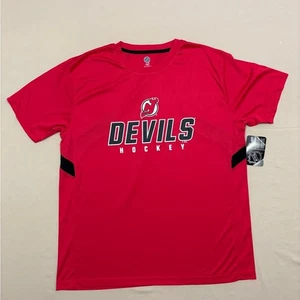 NUEVO CON ETIQUETAS NHL Hombres Devils Hockey Rojo Manga Corta Rendimiento Camiseta Talla XL - Imagen 1 de 8