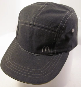 McDonalds Panel Cap Unisex Blue Gray Adjustable Employee Hat 2016 M Logo - Picture 1 of 13