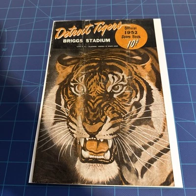 Detroit Tigers 1952 Official Score Book, Briggs Stadium, vs Cleveland, Unscored. - Image 1 of 4