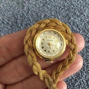 Vintage Lucerne Pendelleuchte Uhr Damen Aufzieh Swiss Mechanisch Aufziehkette - Bild 1 von 11