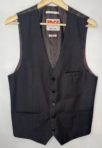 Edge Vest Men’s size Medium Dark Gray Purple Gold Stripe Slim Fit Formal - Picture 1 of 9