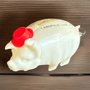 Vintage Zelluloid Schwein Maßband, Japan, Kanopolis Lake, Kansas Souvenir - Bild 1 von 6