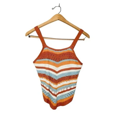 Derek Heart Retro Knit Tank Top Shirt Large L - Image 1 of 4