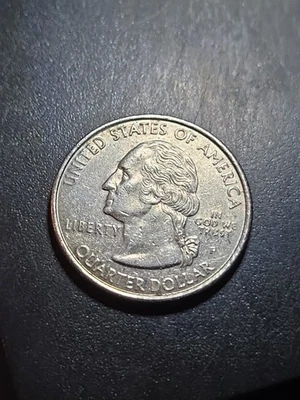 1999 georgia state quarter error, Die Crack On Both Ends Of Ribbon - Image 1 of 4