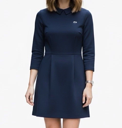 *Black Friday * Nuevo con etiquetas Vestido polo Lacoste LIVE azul marino con logotipo de cocodrilo Foto 1 de 4