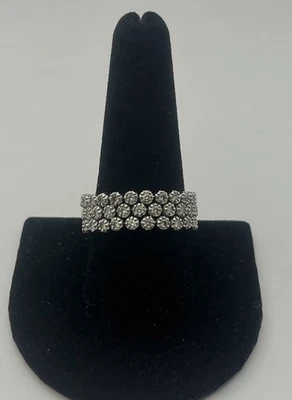 14K White Gold Ring With Small Diamonds  - Image 1 of 4