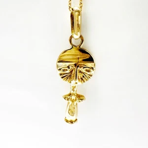 Vintage 18k Gold Kota Pendant, Gabonese talisman, African heritage pendant - Picture 1 of 9