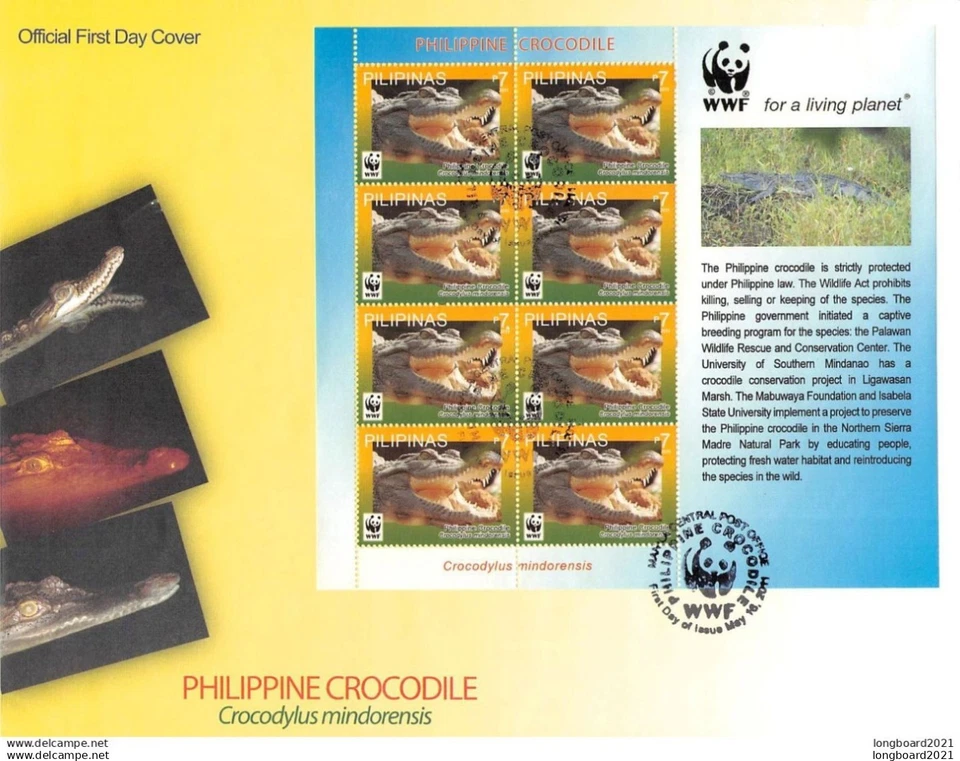 PHILIPPINES - FDC 2011 WWF MNISHEET CROCODILE -4363- - Image 1 of 1