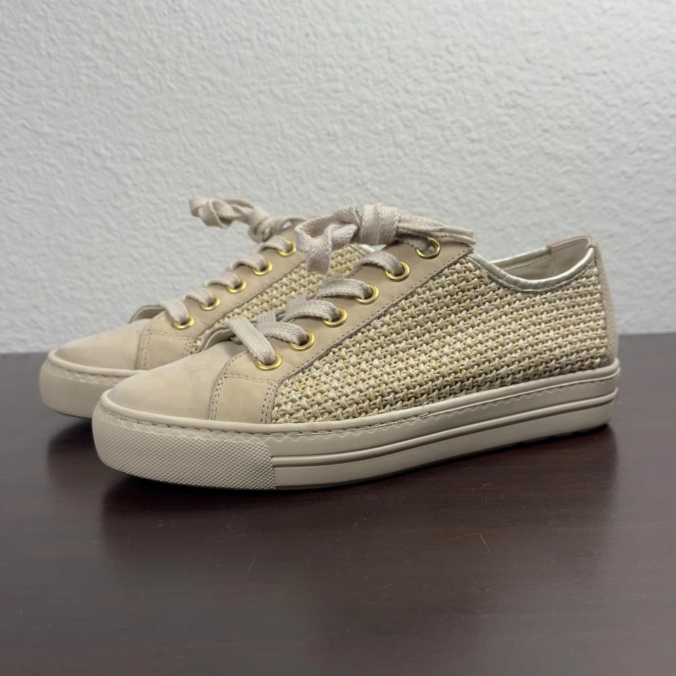 Paul Green Hadley Zapatos Mujer Talla 6 Beige Lago Cuero Tejido Tenis Informales Foto 1 de 4