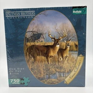Hautman Brother Collection Puzzle "Our Side of the River" 750 Pc Deer Buck Doe - Picture 1 of 3
