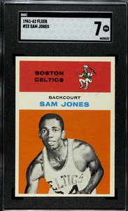 1961-62 Fleer Basketball #23 Sam Jones SGC 7 Rookie HOF RC Boston Celtics - Picture 1 of 2