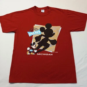 Camiseta de Boxeo L Años 90 Disney Michigan Tuff Mickey Mouse De Colección Velva Brillo - Imagen 1 de 6
