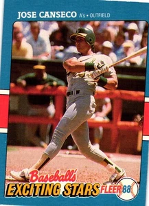 1988 Fleer Exciting Stars Jose Canseco #7 Trading Card - Bild 1 von 2