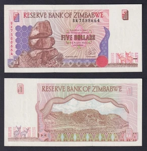 Zimbabwe 5 Dollars Banknote 1997 P.-5A FDS/UNC - Picture 1 of 1