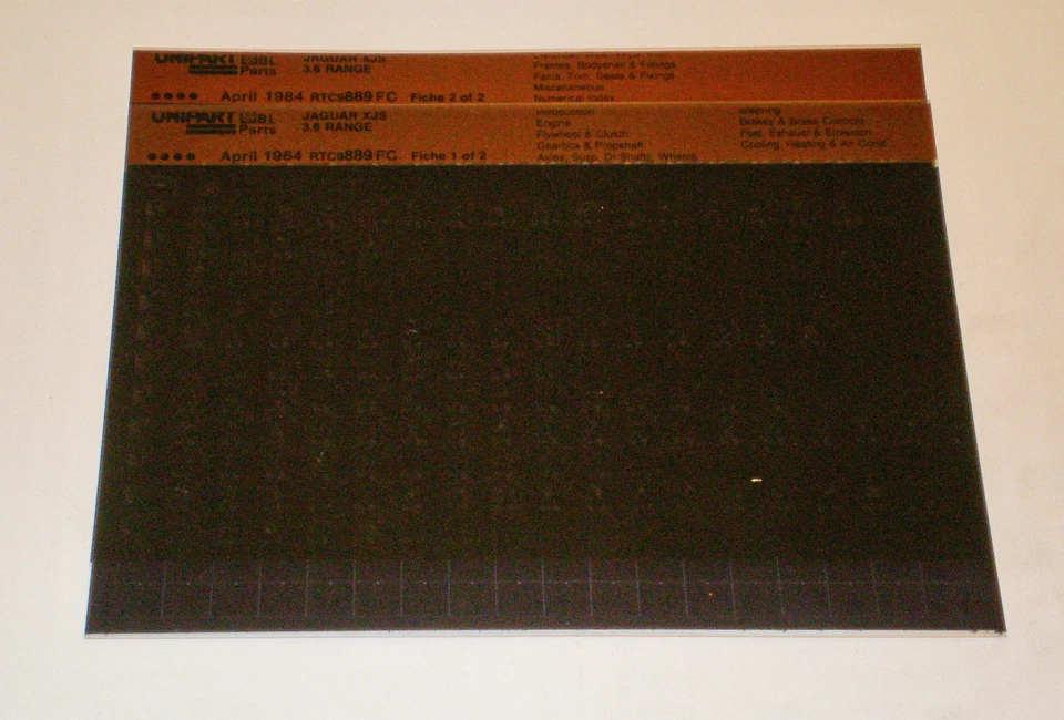 Microfiche Catalogo Ricambi Jaguar XJ-S 3.6 - Stand 04/1984 - Immagine 1 di 1