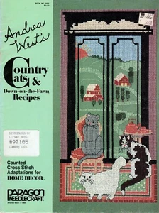 Andrea West's Country Cats Cross Stitch & Down-on-the-Farm Recipes # 5105 NOS - Picture 1 of 8