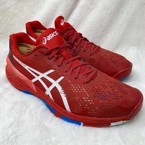Asics Sky Elite FF LE Red White Volleyball Shoes Performance Mens Size 10.5 - Picture 1 of 8
