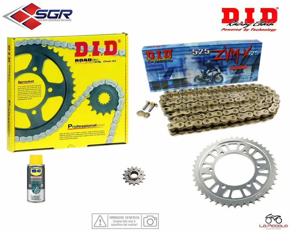101295 KIT TRASMISSIONE DID CATENA CORONA PIGNONE APRILIA 1000 TUONO V 4 R 2012 Foto 1 de 1