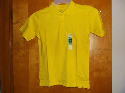 NEW "BOY'S FADED GLORY  ALL COTTON 2 BUTTON JERSEY POLO YELLOW BURT COLOR  SHIRT - Image 1 of 3