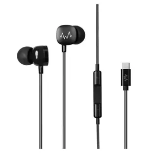 Earphones USB-C Devices Wave Corded Black Noise Reduction Microphone - Picture 1 of 6