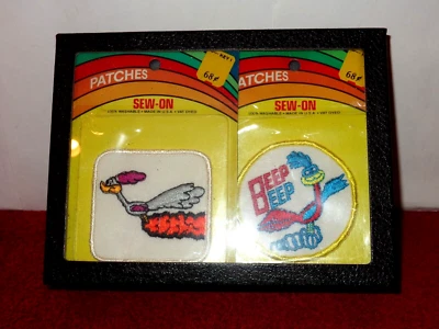 2 NEW OLD STOCK VINTAGE ROAD RUNNER PATCH LOT LOONEY TUNES & CAR K-MART +CASE B4 - Image 1 of 4