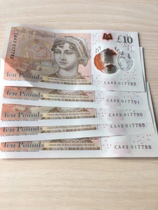 5 Consecutive new 10 pound notes! With 17788-92 Very Collectible - Picture 1 of 2