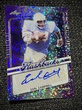 2018 Leaf Flashbacks Earl Campbell Auto 3/10 Purple Sparkle